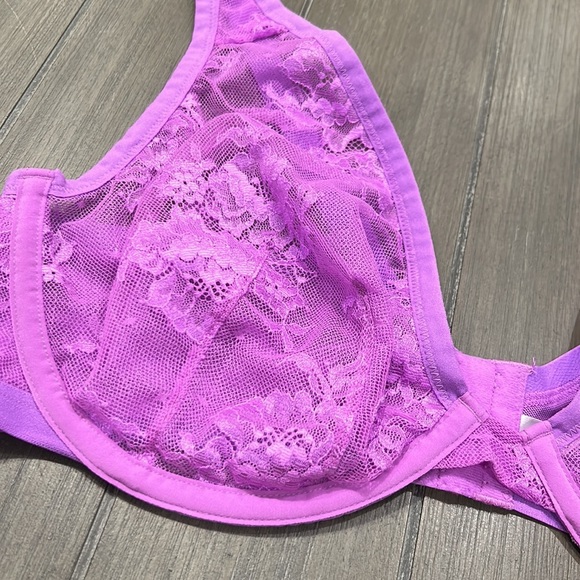Cacique Lace Underwire Bra in Vibrant Purple - Picture 3 of 11